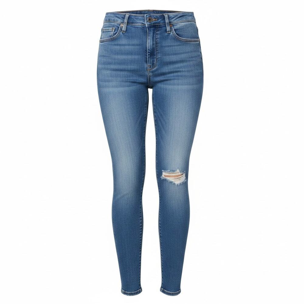 Mother LOOKER ANKLE FRAY Mid-Rise Skinny Leg Jeans  Light Blue  Womens Size 29